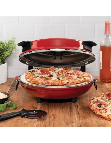 Horno De Pizza Kalorik De Piedra Alto Calor 1200 W Ventana De Vidrio Rojo