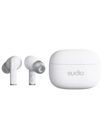 Audífonos Sudio A1 Pro Inalámbrico Estilo Tapon 13 mm Bt-Microf. Integr. 6H Dur. USB-C Ipx4 Cancela Ruido Blanco