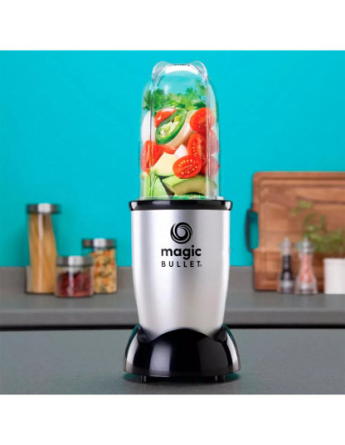 Licuadora Recargable Magicbullet 7Pcs 250 W Plástico Color Plata