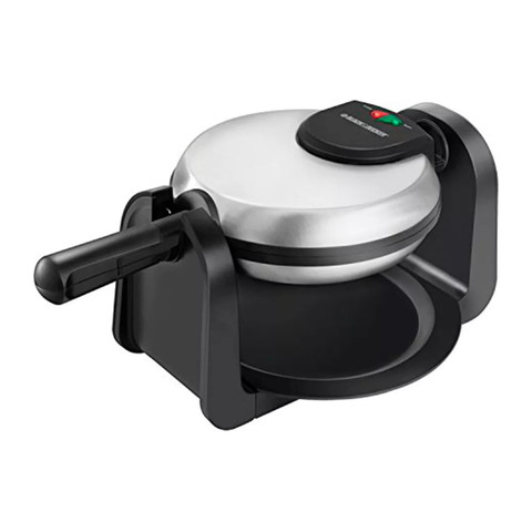 Waflera Giratoria Black Decker Estilo Belga Divisor De 4 Secciones Antiadherente Gris