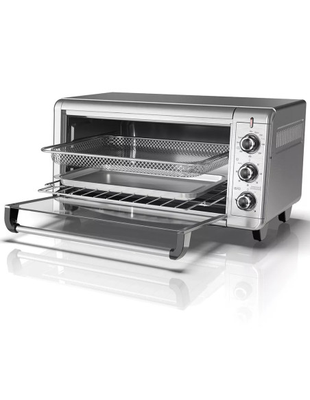 Horno Tostador Airfryer 7 En 1 Black Decker Con Sistema Conveccion 1500 W Acero Inox