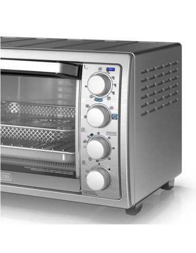 Horno Tostador Airfryer 7 En 1 Black Decker Con Sistema Conveccion 1500 W Acero Inox