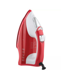 Plancha De Ropa Black Decker Light Easy 1200 W Suela Antiadherente Cerámica Smartsteam Blanco Rojo
