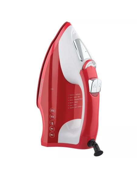 Plancha De Ropa Black Decker Light Easy 1200 W Suela Antiadherente Cerámica Smartsteam Blanco Rojo