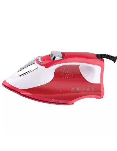 Plancha De Ropa Black Decker Light Easy 1200 W Suela Antiadherente Cerámica Smartsteam Blanco Rojo
