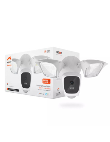 Cámara Nexxt De Seguridad Wi-Fi Visión 150 Grados 10Mts 2 Focos Ext Hasta 128 GB Nocturno
