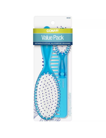 Set De Cepillos Conair 3 Pzas Colores