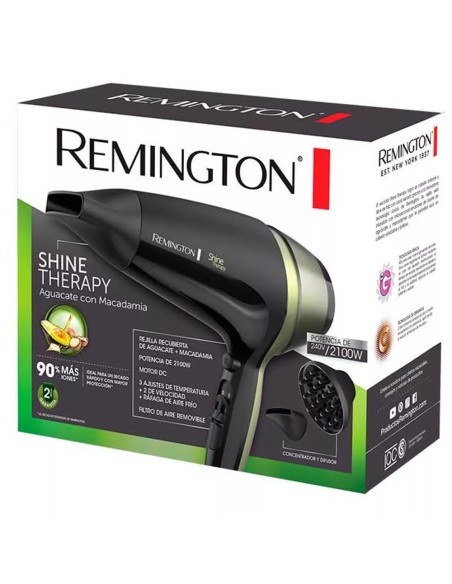 Secador De Cabello Remington 1900 W 3 Niveles 2 Velocidades Aguacate