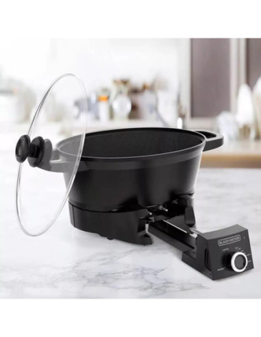 Olla Multifunción Black Decker 28 Tazas 5 Funciones 800 W Tapa De Vidrio Templado Negra