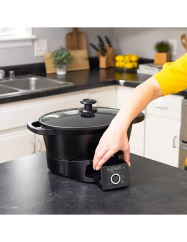 Olla Multifunción Black Decker 28 Tazas 5 Funciones 800 W Tapa De Vidrio Templado Negra