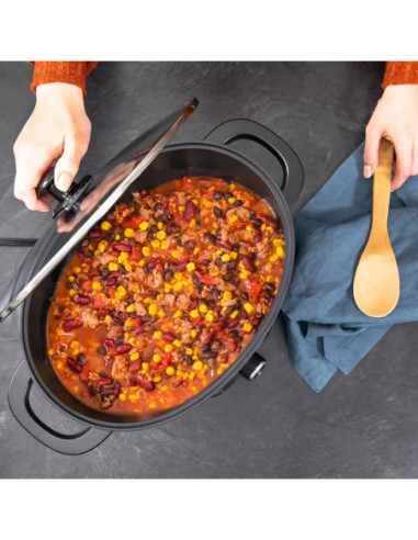 Olla Multifunción Black Decker 28 Tazas 5 Funciones 800 W Tapa De Vidrio Templado Negra