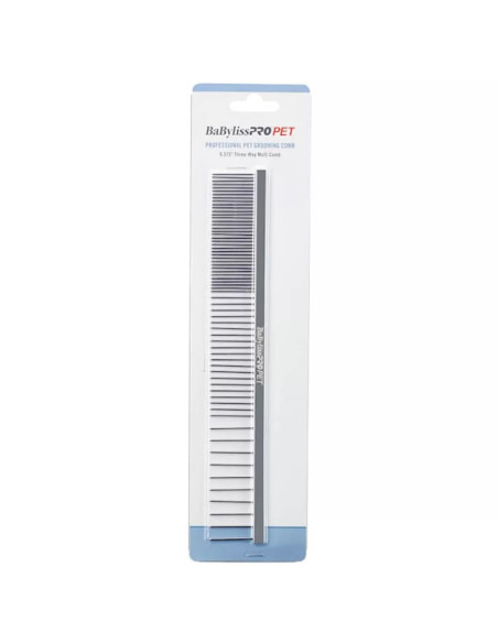 Peinilla De Pelo Baby Liss Pro Para Mascotas 9 38 Pulg Triple Espacio Dientes Lisos Gris