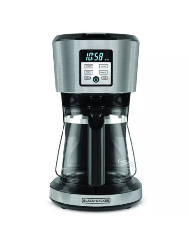 Cafetera Black Decker 12 Tazas Programable Digital Con Jarra De Vidrio Negra