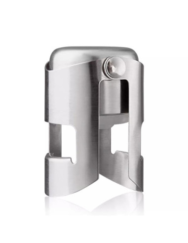 Tapon Al Vacío Para Champagne Vacu Vin De Acero Inox. Color Gris