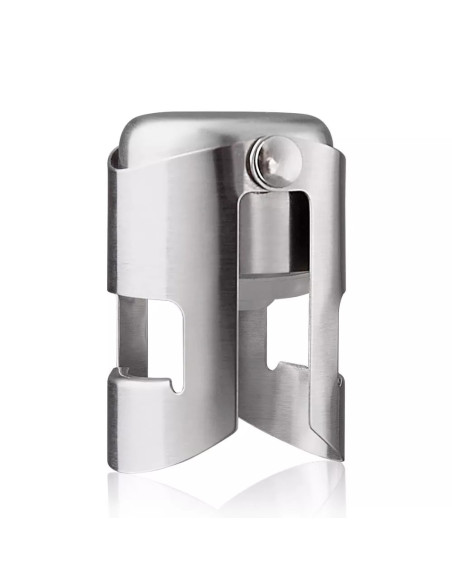 Tapon Al Vacío Para Champagne Vacu Vin De Acero Inox. Color Gris