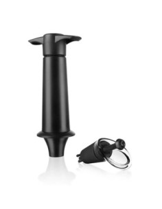 Bomba Al Vacío Vacu Vin 1 Tapon Y Vertidor Para Consevar Vino Color Negro