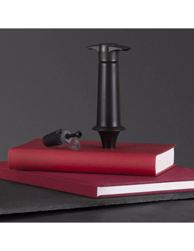Bomba Al Vacío Vacu Vin 1 Tapon Y Vertidor Para Consevar Vino Color Negro