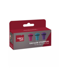 Tapon Al Vacío Para Vino Vacu Vin 3Pcs Color Rosa/Celeste/Morado 2