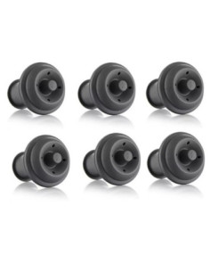 Tapon Al Vacío Para Vino Vacu Vin 6Pcs Color Gris