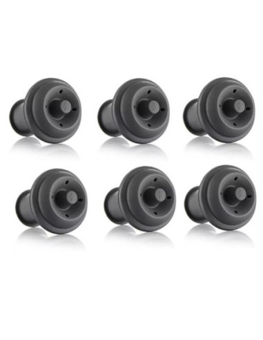 Tapon Al Vacío Para Vino Vacu Vin 6Pcs Color Gris