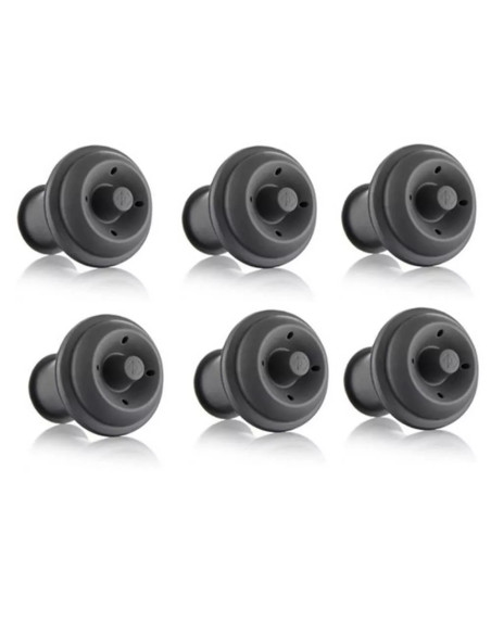 Tapon Al Vacío Para Vino Vacu Vin 6Pcs Color Gris