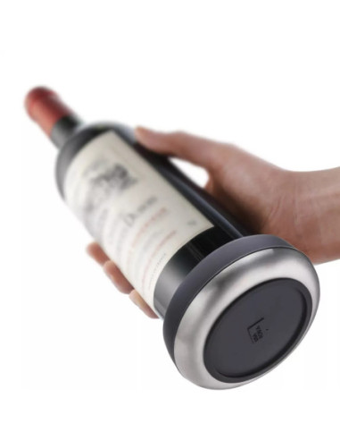 Base De Botellas Vacu Vin De Acero Inox. Para Protección Negro