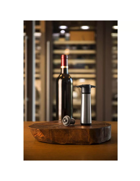 Bomba Al Vacío Vacu Vin Acero Inox. 2 Tapones Para Consevar Vino