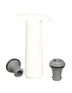 Bomba Al Vacío Vacu Vin 2 Tapones Para Consevar Vino Color Blanco