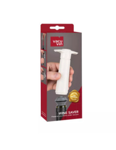 Bomba Al Vacío Vacu Vin 2 Tapones Para Consevar Vino Color Blanco 2