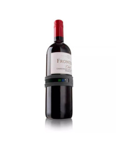 Termometro Para Botella Vacu Vin De Silicona Celcius Fahrenheit Gris 2