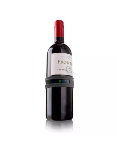 Termometro Para Botella Vacu Vin De Silicona Celcius Fahrenheit Gris