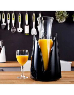 Enfriador Activo En Recipiente Vacu Vin Plástico Con Jarra De Cristal 1 L Negro 2
