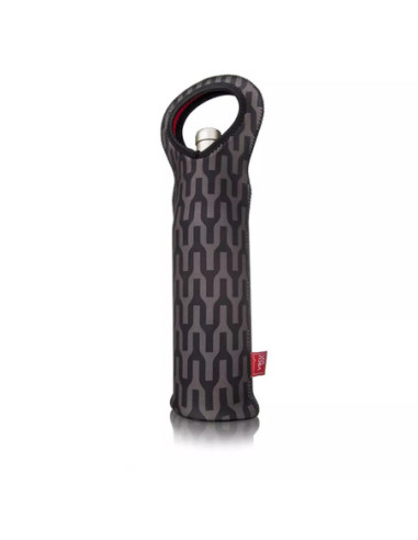 Bolsa Térmica Vacu Vin Para Llevar Botella Negro/Gris