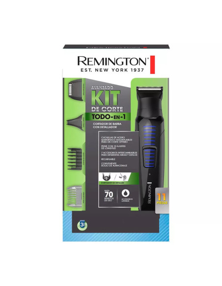 Recortadora Kit Todo En 1 Remington Recargable 11 Piezas Negro