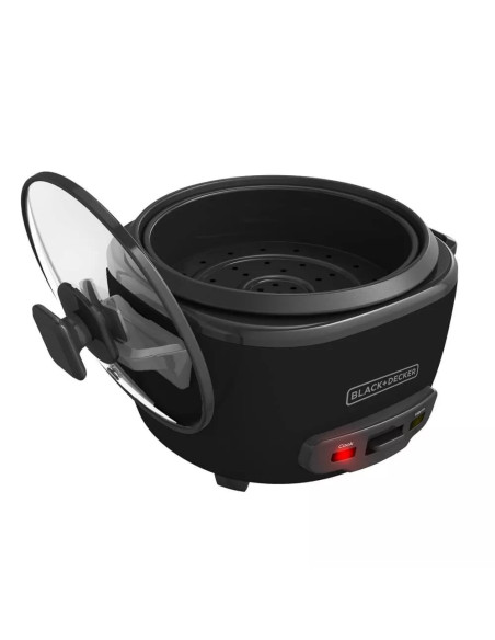 Olla Arrocera Black Decker Capacidad 7 Tzs 2 L Tapa Vidrio Negra