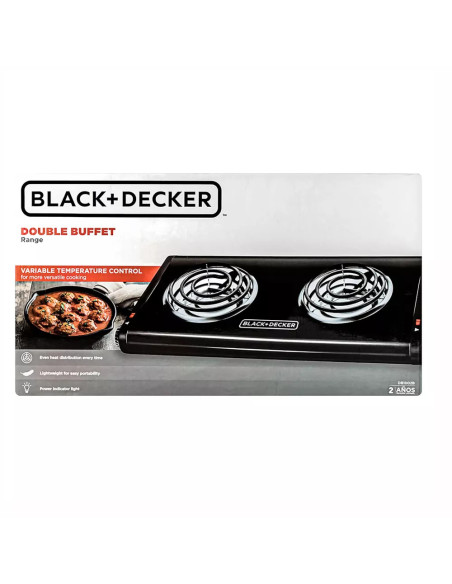 Hornilla Eléctrica Black Decker Dual 1500 W Negro