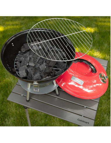 Parrilla De Carbon Cuisinart 14 Pulg. Portátil Sist. Ventilacion Dual Roja-Negra