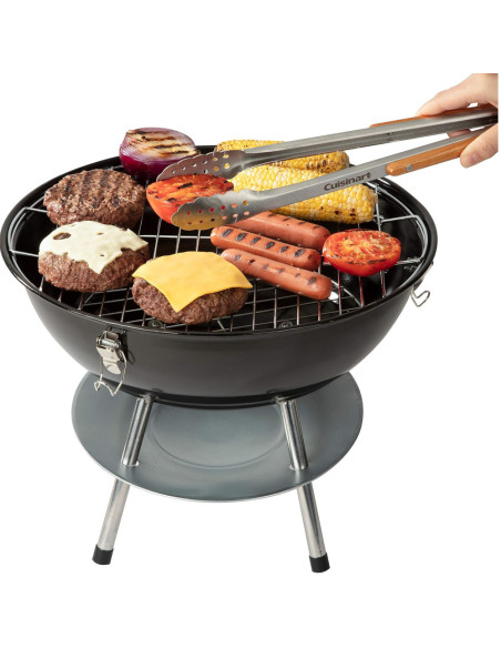 Parrilla De Carbon Cuisinart 16 Pulg. Portátil Sist. Ventilacion Dual Negra