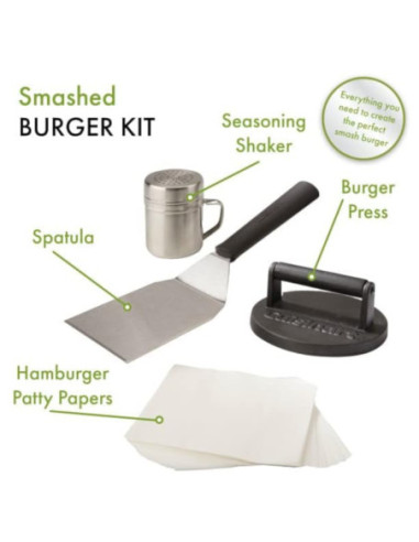 Set Herramientas Para Hamburguesas Aplastadas Cuisinart 3Pcs Para Parrilla Acero Inox.