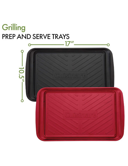 Bandeja Cuisinart 2Pcs-17X10.5Pulg. Melamina Para Parrilla Roja-Negra