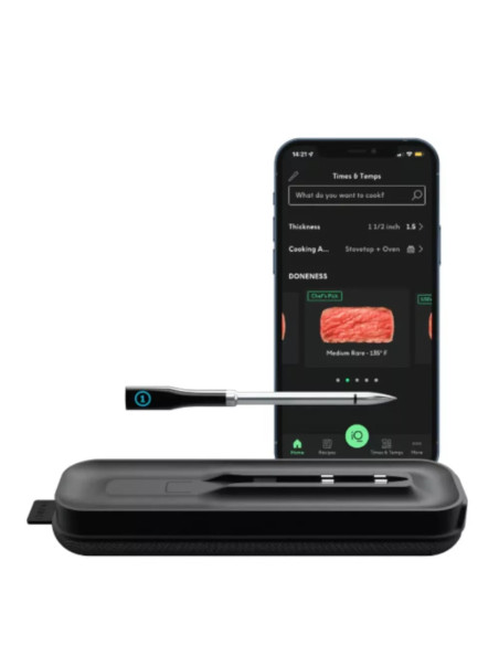 Termometro Chef Iq Inalámbrico 1 Sonda Smart Bt Wi-Fi Para Proteina Negro