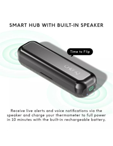 Termometro Chef Iq Inalámbrico 1 Sonda Smart Bt Wi-Fi Para Proteina Negro