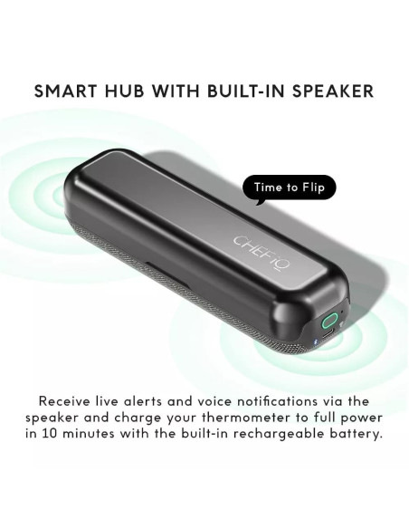 Termometro Chef Iq Inalámbrico 1 Sonda Smart Bt Wi-Fi Para Proteina Negro