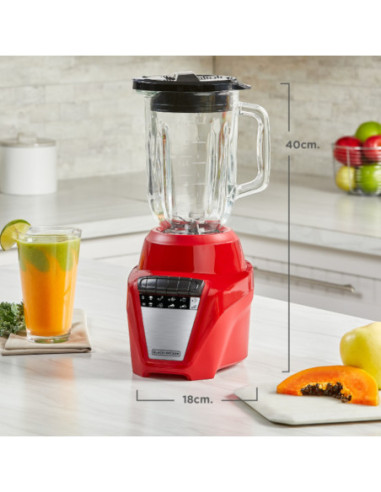 Licuadora Black Decker Ice Crush 8 Vel. 700 W Jarra Vidrio 1.25 L Roja