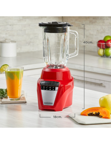Licuadora Black Decker Ice Crush 8 Vel. 700 W Jarra Vidrio 1.25 L Roja