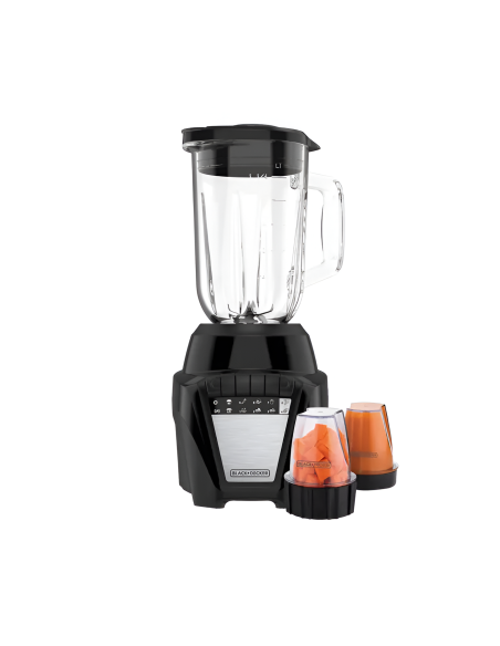 Licuadora Black Decker Ice Crush 8 Vel. 700 W Jarra Vidrio 1.25 L 2 Vasos Mini 200 ml Negra