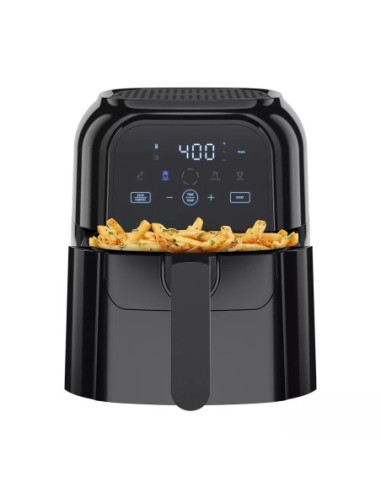 Freidora De Aire Turbofry Chefman 5.5 L 1500 W Pantalla Touch-Indicador Shake- Color Negro