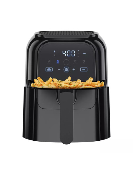 Freidora De Aire Turbofry Chefman 5.5 L 1500 W Pantalla Touch-Indicador Shake- Color Negro