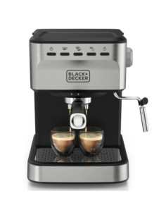 Cafetera Expreso-Capuchino-Late-Americano Black Decker 1100 W 20 Bares 1.5 L Acero Inox. Negro