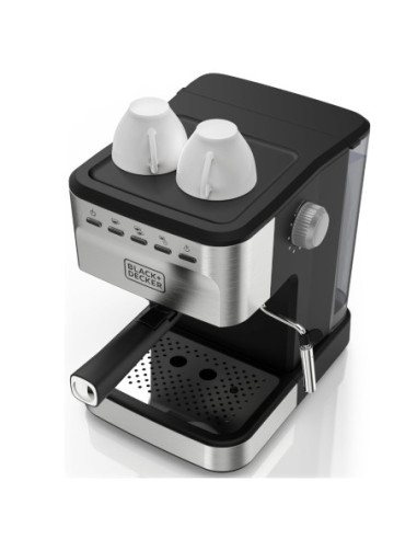 Cafetera Expreso-Capuchino-Late-Americano Black Decker 1100 W 20 Bares 1.5 L Acero Inox. Negro